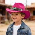 thumbnail image 2 of Western Cowboy Hat Tibetan Western Cowboy Hat Hat With Upturned Brim Parent Child Sun Hat Dance Hat Birthday Party Hat 3-8 Years, 2 of 5