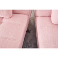 thumbnail image 5 of LoLado Set of 2 Convertible Sofa Bed Couch, Futon Sleeper Sofa with Gold Metal Legs, Teddy Fabric Loveseat with Adjustable Back for Living Room Bedroom, Pink, 5 of 12