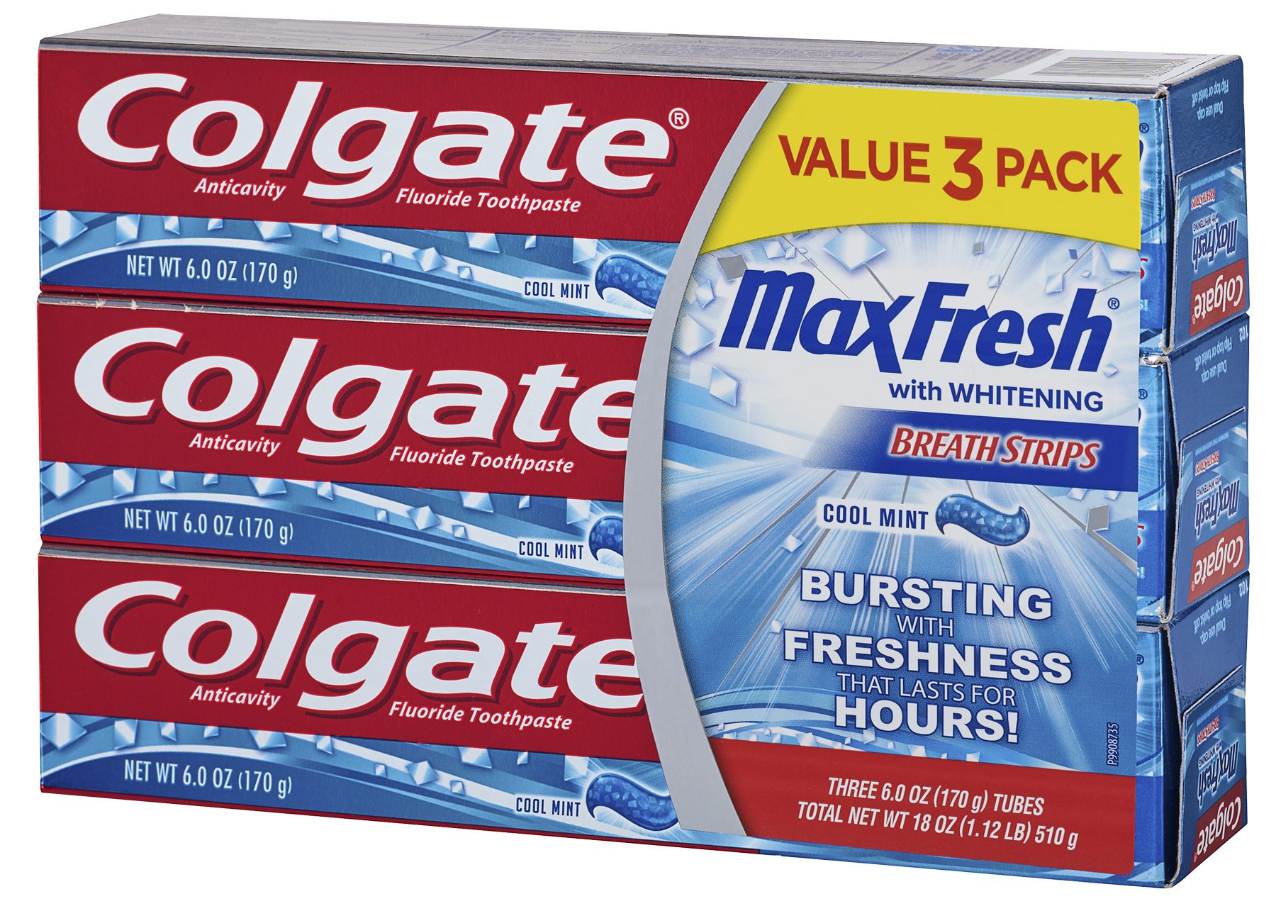 Colgate Max Fresh Toothpaste with Mini Breath Strips, Cool Mint - 6.0 Ounce (6 Pack) - image 3 of 3