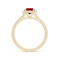 thumbnail image 2 of ANGARA Lab Grown 1 Ct Round Ruby Halo Split Shank Engagement Ring for Women in 14K Yellow Gold (Size-6mm) | July Birthstone, Birthday, Anniversary, Jewelry Gift for Women | Lab-Grown Ruby Ring, 2 of 7