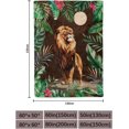 thumbnail image 5 of Boho Throw Blanket Lion Blanket Botanical Floral Throw Blanket Ultra Soft Flannel Fleece Throw Blanket Lightweight Cozy Fluffy Plush Blanket for Bed Couch Sofa Jungle Lion, 5 of 6