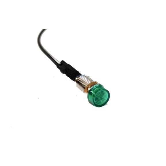 (1) Green Mini LED Dash Light Indicator, Pilot Warning Lamp, 1/4" Mounting Hole