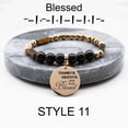 thumbnail image 5 of Natural Tiger-eye Obsidian Mix Blessed Morse Code Inspirational Bracelets, 5 of 50