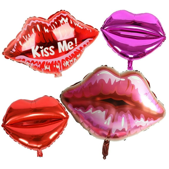 MLINS  2 Pcs Aluminum Film Balloon Kiss Decoration Decorations Red
