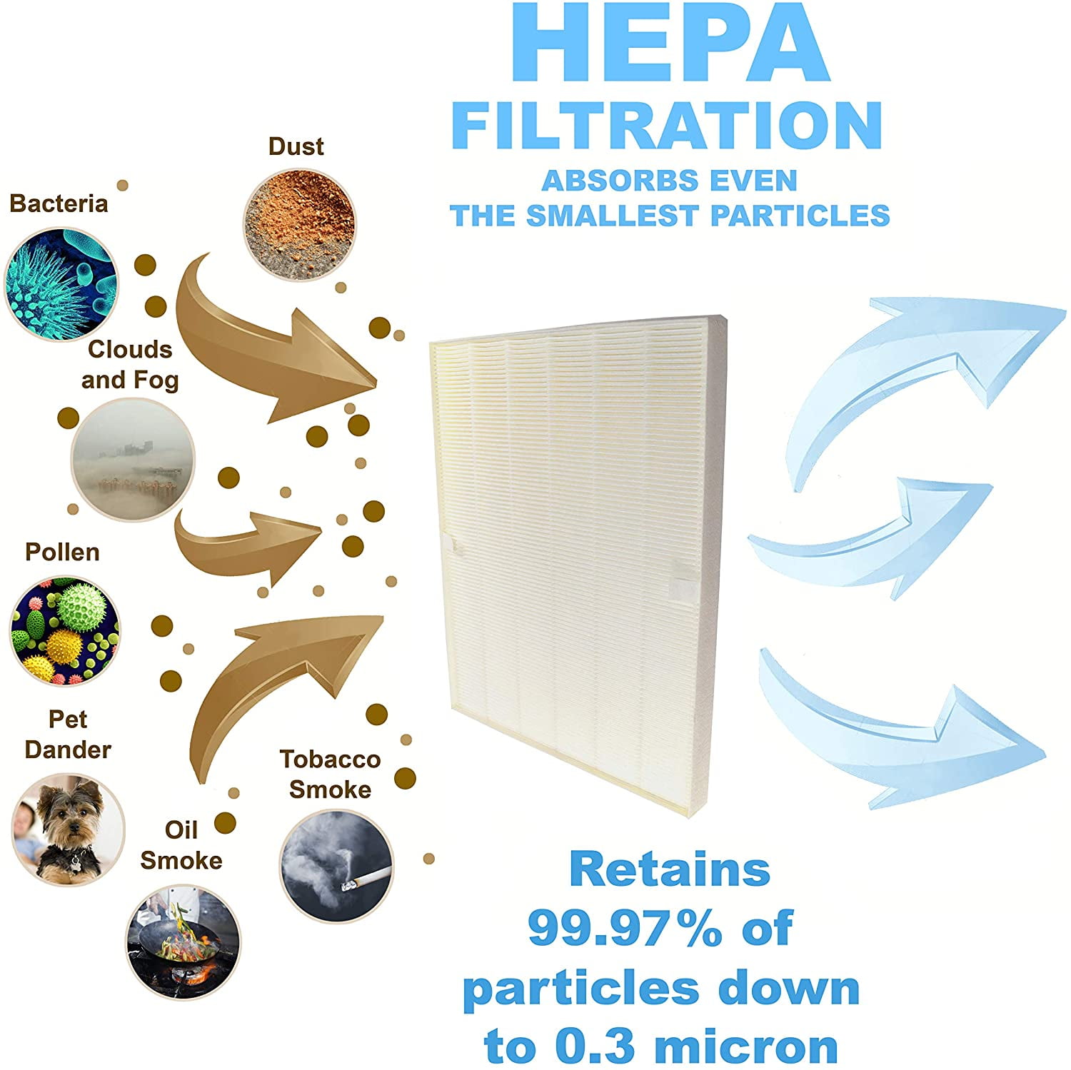 HQRP Filter Set for Winix P300 5300 5500 6300 5300-2 6300-2 C535 AM90 WAC5300 WAC5500 WAC6300 PlasmaWave Air Purifiers, Filter A 115115 Size 21 Replacement (True HEPA + 4 Carbon)