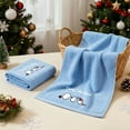 thumbnail image 4 of Funny Christmas Snowman Hand Towels for Bathroom Kitchen- 100% Cotton Soft Absorbent Winter Holiday Bath Towels Cute Decor - Fun Novelty Christmas Xmas Secret Santa Gifts for Women Mom -Set of 2,Blue, 4 of 7
