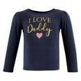 thumbnail image 3 of Hudson Baby Infant Girl Long Sleeve T-Shirts, Girl Daddy Pink Navy, 5 Toddler, 3 of 5