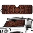 thumbnail image 2 of Yuyamidu Orange Boho Flowers Windshield Sun Shade Compatible with Jeep JK JKU JL JLU 1997-2023 Foldable Windshield Sun Visor Blocks UV Rays, 2 of 7