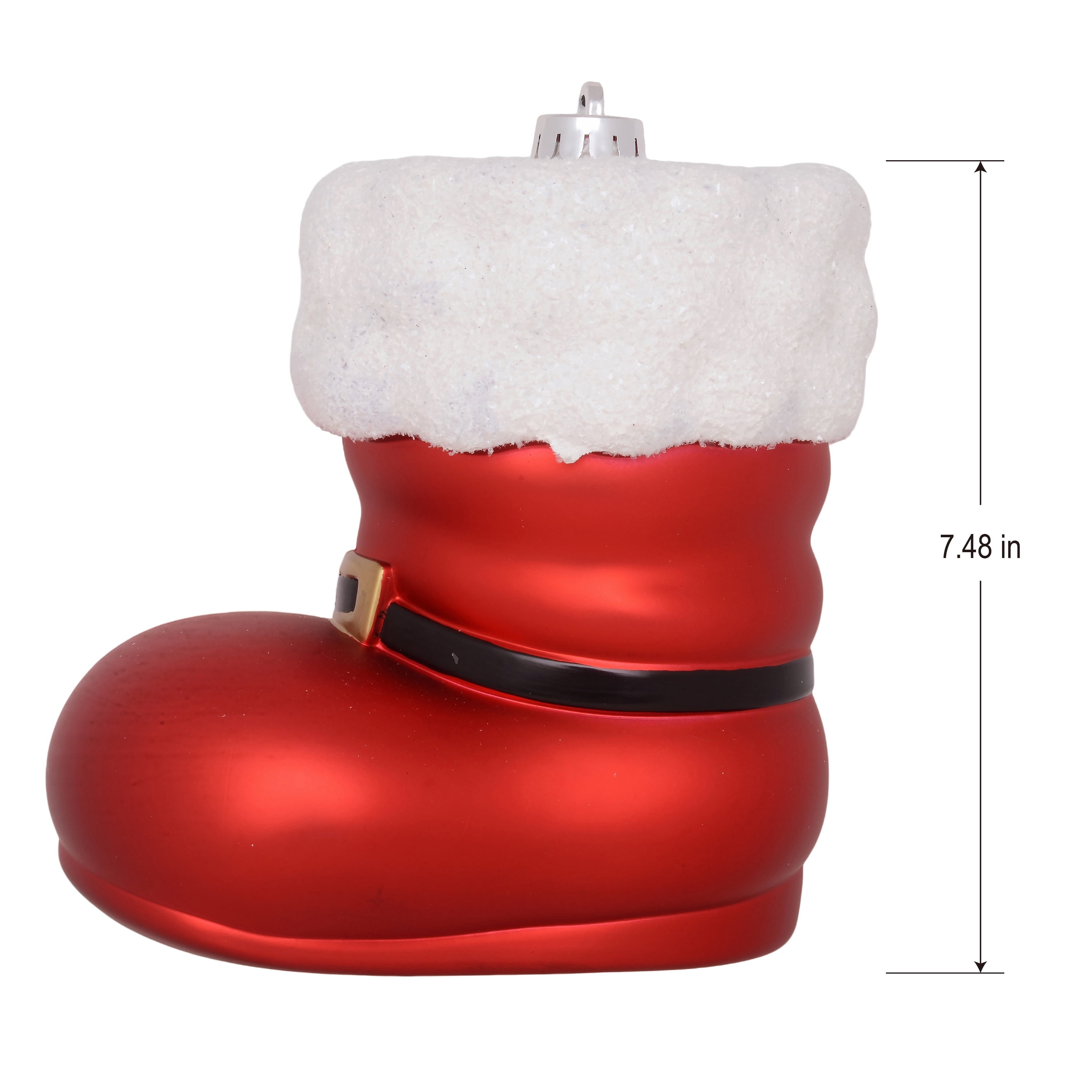 2-Count Red and White Jumbo Santa Boot Shatterproof Christmas Ornaments, 7.3", by Holiday Time
