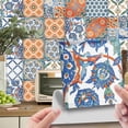 thumbnail image 3 of 24 Uds pegatinas de azulejo Retro estilo europeo Peel Stick pegatinas de pared para suelo impermeable Backsplash Diy Mural decoración de cocina y baño, 3 of 4