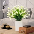 thumbnail image 4 of Morttic 5 Pcs Artificial Calla Lily Flower,Outdoor UV Resistant Fake Plants for Indoor Outside Hanging Planter Home Kitchen Garden Porch Decor (White), 4 of 7