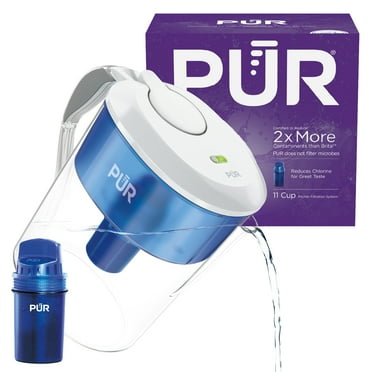 PUR 11-Cup Water Pitcher Filtration System, W 7" x H 10.9" x L 11.5", Blue. CR1100