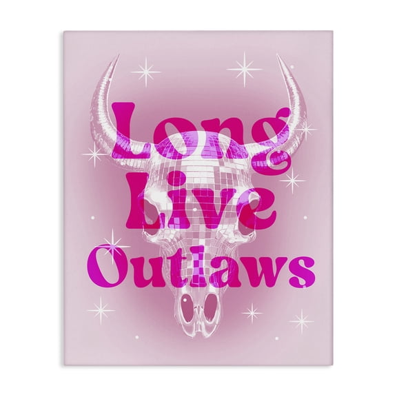 Stupell Industries Glam Glam Long Live Outlaws Canvas Art, 16 x 20, by Lil' Rue
