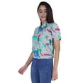 thumbnail image 2 of Moomaya Printed Short Top For Women Summer Casual Zip Collar Tee T-Shirts, 2 of 8