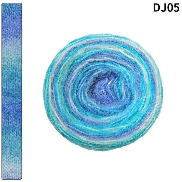 Zhuge Hilo de 200 g, hilo acrílico al 58 % para tejer a crochet con un suave cambio de color, hilo grande, azul