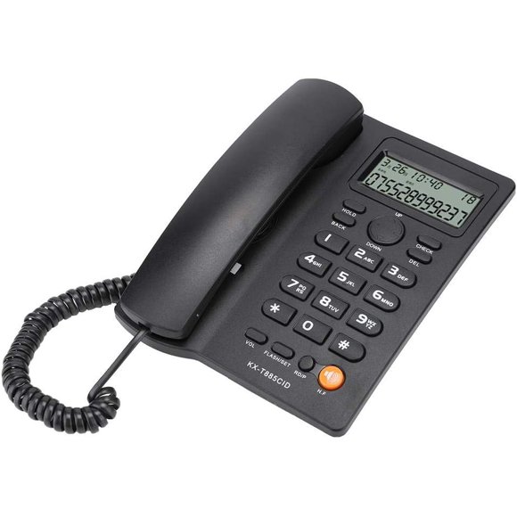 HUGFEGWE Telephone, Caller ID Corded Telephones, Wired Phone English, Hands- Calling Home Office Hotel Landline Phone, Mute Function Desk Office Telephone(Black) CA919-85239