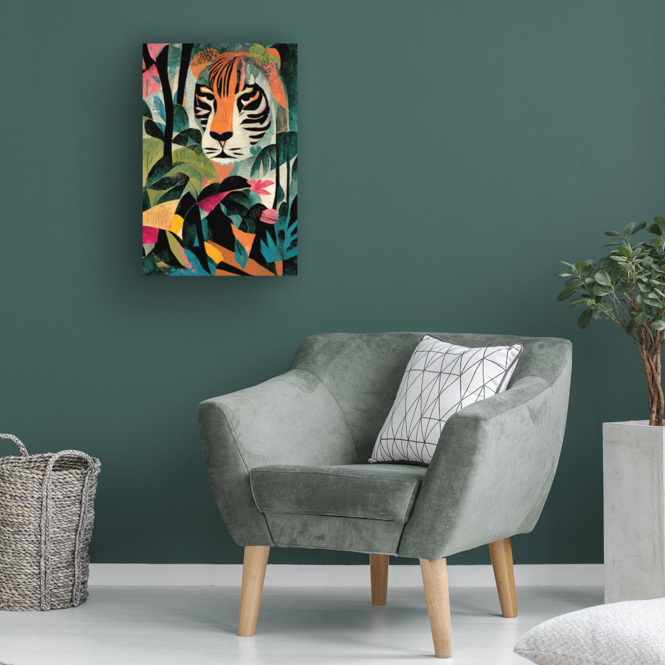 Canvas Wall Art - Treechild 'Jungle Tiger' Wall Art for Living Room, Bedroom, or Office D?cor by Trademark Fine Art - 22 x 32 Inches