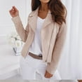 thumbnail image 6 of Uooqdmx Cropped Jacket Women Suede Jacket Women Zip Up Jackets for Women Faux Leather Jacket Women Open Front Cropped Coat Outwear, Beige XL, 6 of 7