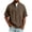 Brown, variant on GrmtClth Mens Denim Shirts Retro Short Sleeve T-Shirts Breathable Henley Top Trend Quarter Zip Blouses Navy XL