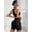 Black, variant on Women Seamless Ribbed 2 Piece Yoga Set Racerback Crop Sports Bra High Waist Stretch Biker Shorts Workout Outfit Yellow L