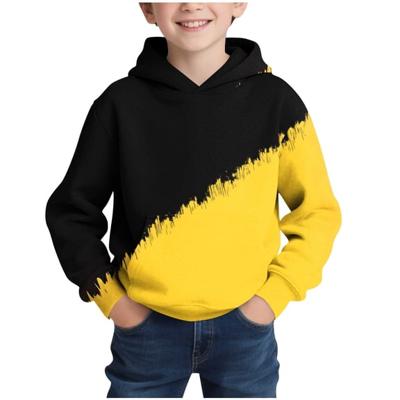 Posijego Boys Hoodies Spring Casual Long Sleeve Pullover Sweatshirt Lightweight Athletic Hooded Tops Size 4-14 Years