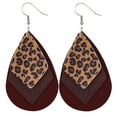 thumbnail image 2 of Jewelry VerPetridure Womens Leopard Leather Earrings Teardrop Dangle Earrings Leaf Earrings, 2 of 4