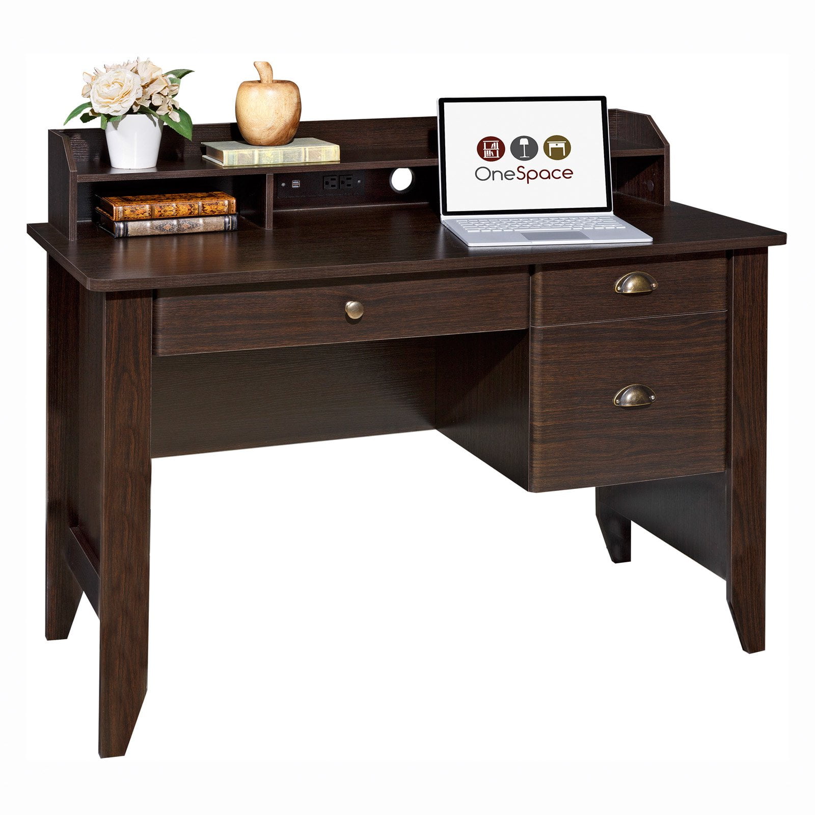 executive desk with hutch usb and charger hub