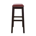 thumbnail image 4 of New Ridge Home Goods Julian 30" Faux Leather and Wood Barstool in Red/Espresso, 4 of 7