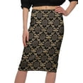 thumbnail image 4 of Moomaya Printed Knee Length Skirt For Women Plus Size Poly Spandex Skirt, 4 of 6