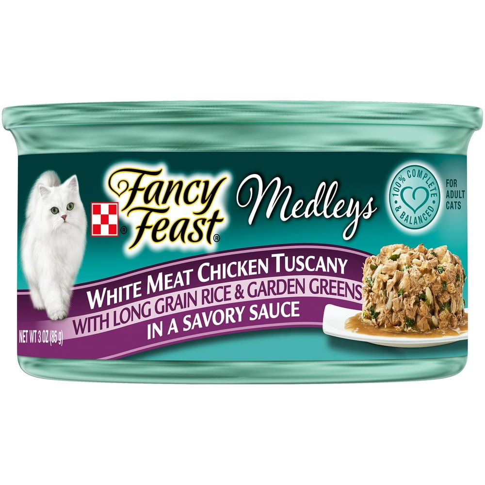 (24 pack) Fancy Feast Medleys White Meat Chicken Tuscany Wet Cat Food