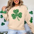 thumbnail image 5 of ZVAVZ T-Shirt de la Saint-Patrick pour Femmes, Manches 3/4, Trèfle Vert, Blouses Graphiques, Mode, Col Rond Vert, Patchwork Printanier, Décontracté, Beige, m, 5 of 5
