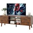 thumbnail image 7 of CL.HPAHKL TV Stand for TVs up to 60 inch, Entertainment Center with Storage Cabinet & Open Shelves, TV Console Table for Living Room and Bedroom, Brown, 7 of 7