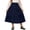 Navy, variant on Girls Dress Sweet Tiered Ruffle Maxi Skirt, Solid Color A-Line Flowy Long Dress with Elastic Waist and Pockets Casual Daily Wear for School Travel Party Kids for 4-15 Years
