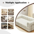 thumbnail image 6 of Convertible Corduroy Sleeper Sofa Bed, Folding Mattress Couch with Fixed-Shape Frame, 3 Seater Fold Out King Size Futon, No Assembly Floor Couch for Living Room Dorm Studio, Beige, 6 of 7