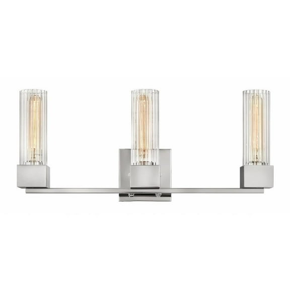3 Light Bathroom Vanity in Mid-Century Modern Style 23 inches Wide By 10 inches High-Polished Nickel Finish Bailey Street Home 81-Bel-3088126