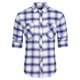 thumbnail image 4 of sourcing map Camisa De Franela Estampado De Cuadros Mangas Largas Botón Arriba Cuello V Para Hombres Azul Y Blanco 48 Unique Bargains Camisa, 4 of 7