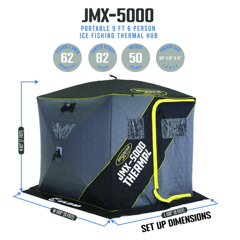 CLAM Jason Mitchell X5000 Portable 6 Person 9' Ice Fishing Thermal