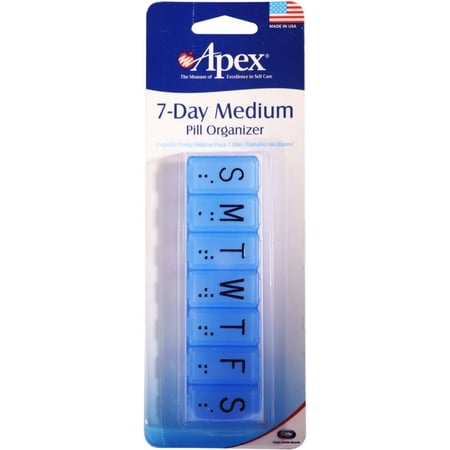 - Apex 7-Day Pill Organizer Medium (Color may vary) 1 ea