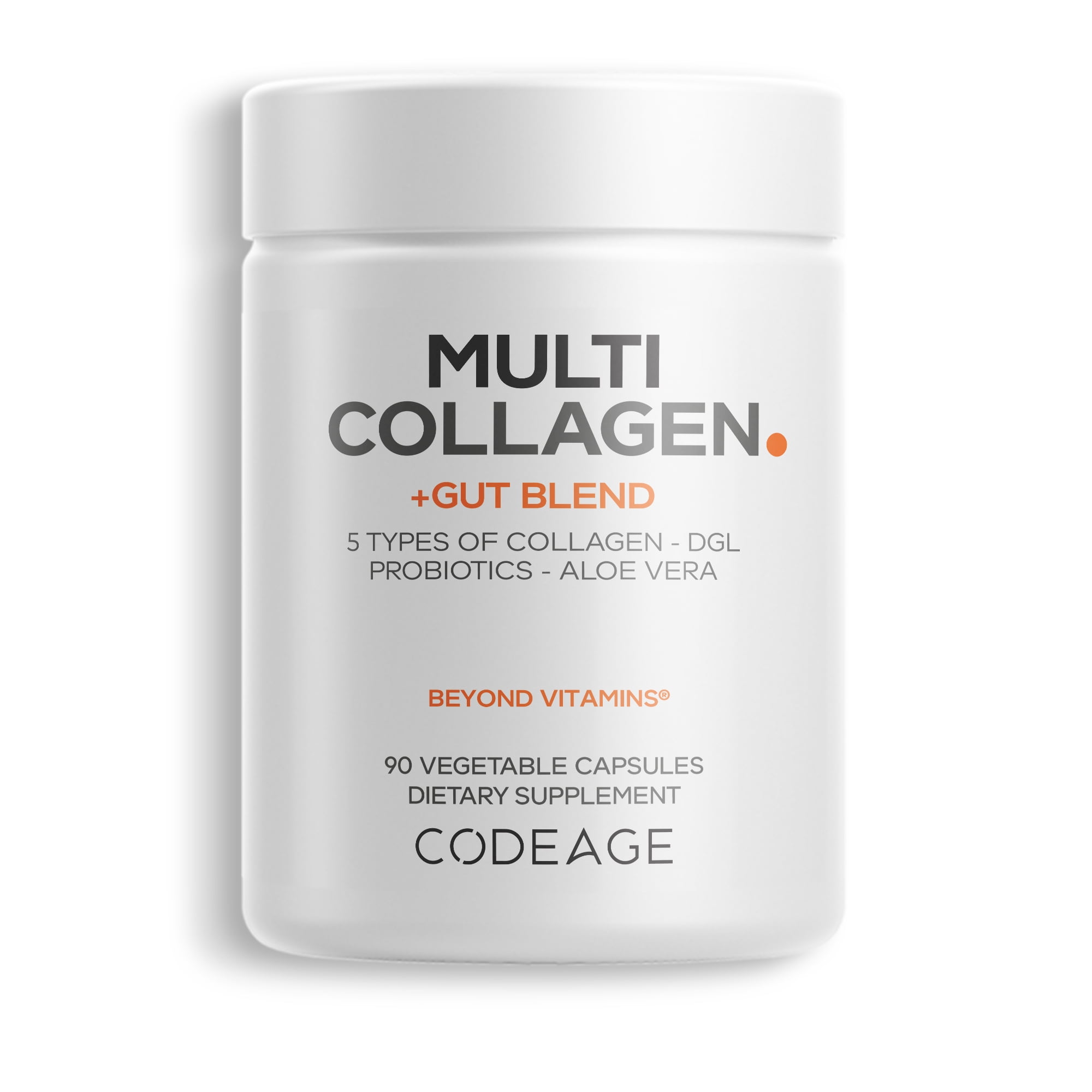 Multi Collagen Capsules + Gut Health Blend, Digestion Probiotics, Collagen 5 Types, Botanicals, 90 ct
