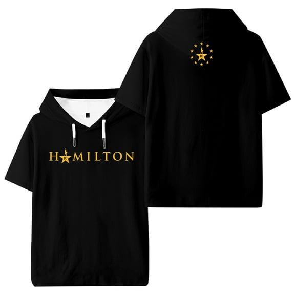 Hamilton 10 Years Merch Hooded T-shirt Short Sleeve Sport Tee Women Men Outdoor Streetwear Tops