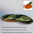 thumbnail image 4 of Crocodile Elegant Microfiber Leather Round Coasters (6PCS) – 11x11 cm/4.3x4.3 in Set for Drinks, Table , Home Decor, 4 of 6