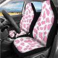 thumbnail image 2 of HUIACONG Pink Cow-print Car Interior Accessory Kit, with Hand Rest Pad Key Ring, Compatible with Trucks Sedans, 2 of 5