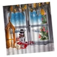 thumbnail image 2 of Cortinas navideñas impermeables de 100x140 cm con diseño de muñeco de nieve (2 paneles) #B B, 2 of 9