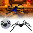 thumbnail image 2 of 51" Giant Lighted Halloween Spider Decor - Scary Hairy LED Spider with Glowing Eyes for Yard, Porch, Haunted House & Indoor Party Halloween Decorations, 2 of 5