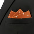 thumbnail image 5 of Dotty Pocket Square for Men Orange with Off-white Dots Business Wedding, 5 of 6
