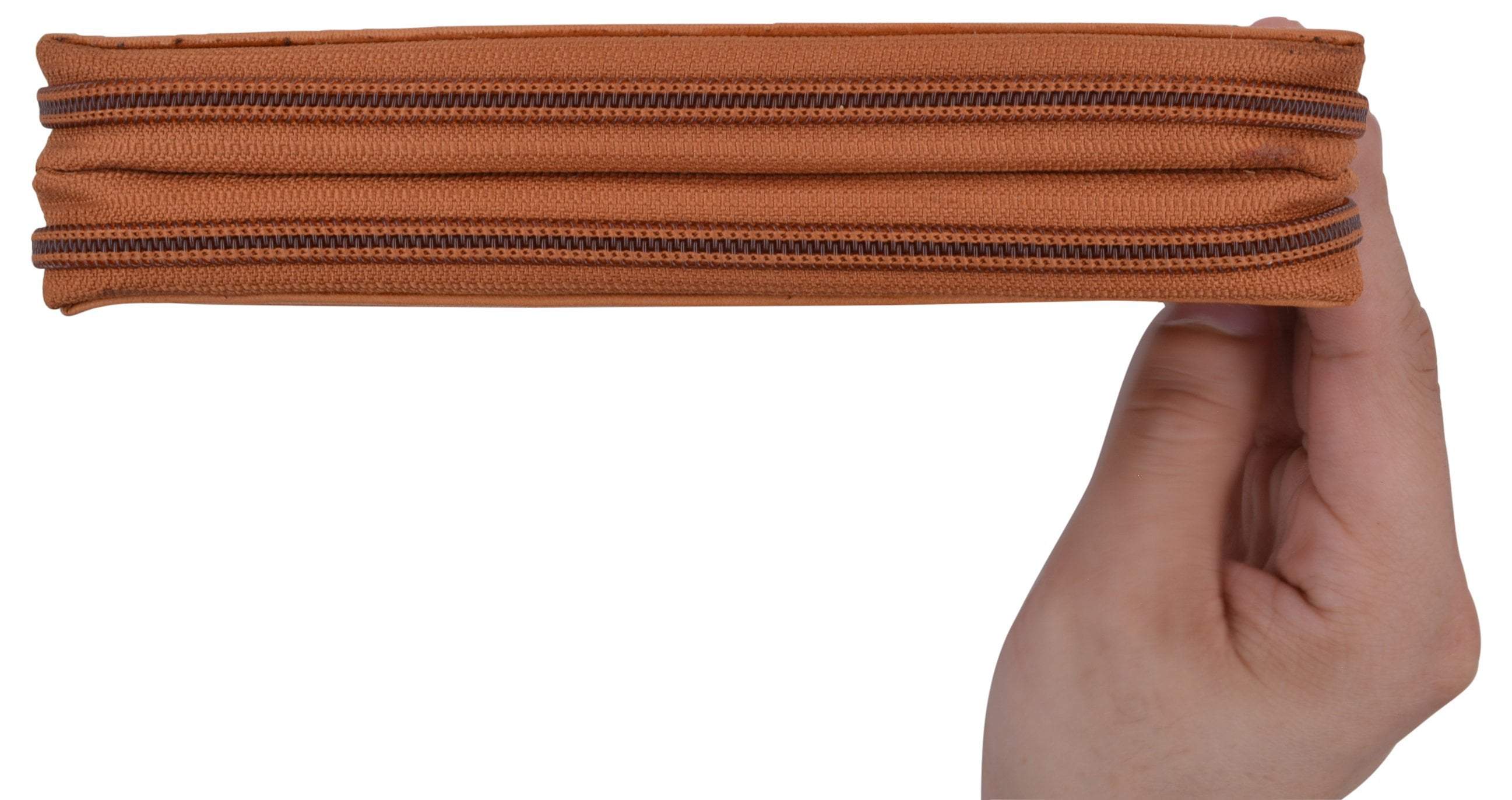 Zip Around Genuine Leather Tan Checkbook Credit Card ID Holder Ladies Wallet - image 3 of 9