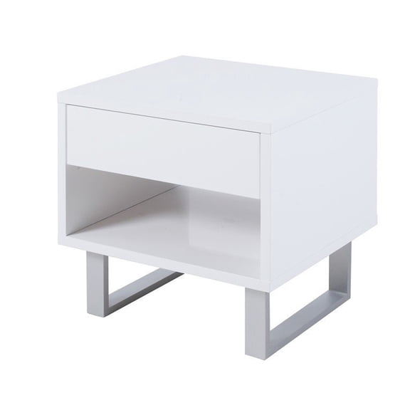 Atchison 1-drawer End Table High Glossy White