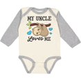thumbnail image 3 of Inktastic My Uncle Loves Me with Sloth and Hearts Boys or Girls Long Sleeve Baby Bodysuit, 3 of 5
