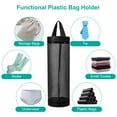 thumbnail image 4 of Kitchen Plastic Bag Holder, TSV 2Pcs Hanging Storage Bag Dispenser, Foldable Mesh Grocery Bag Organizer, Recycling Bag Holders, Black, 4 of 6