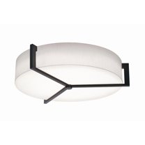 APF2432L5AJUDES-LW AFX Apex - Drum Flush Mount In Modern Style-6 Inches Tall and 27.15 Inches Wide-Espresso Finish-Linen White Shade Color-LED Lamping